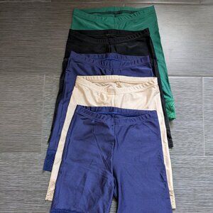 American Apparel Nylon Tricot Bike Shorts Lace Hem Size Large Lot 5 Multicolor